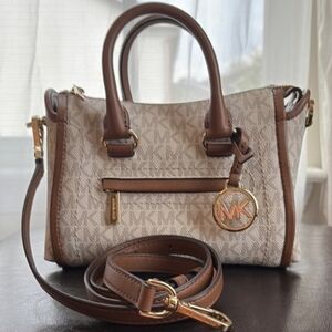 Michael Kors Tan and Brown Satchel Bag